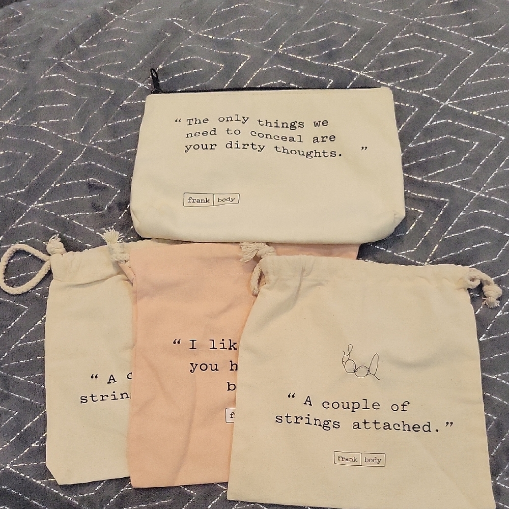 Frank Body Canvas Pouch and Drawstring Bags Set